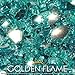 Golden Flame® 10-Pound Fire Glass with Fireplace Glass and Fire Pit Glass, 1/4-Inch, Azuria Blue (Reflective Supreme)