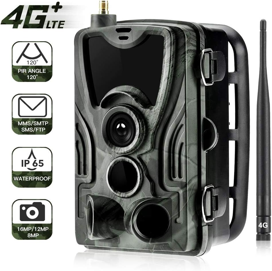 QYLT 4G Wildlife Trail Camera, Hunting Game Camera 120°Wide Angle 1080P 16MP, IP65 Waterproof, Infrared Night Vision up to 65ft/20m, 0.3S Trigger Time and 36 Pcs 940nm Infared LEDs