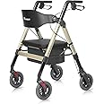 FlyingJoy Heavy Duty Rollator Walker, Folding Wide Seat, 450 lbs Capacity for Seniors