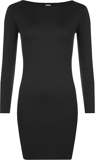 black long sleeve bodycon dress plus size