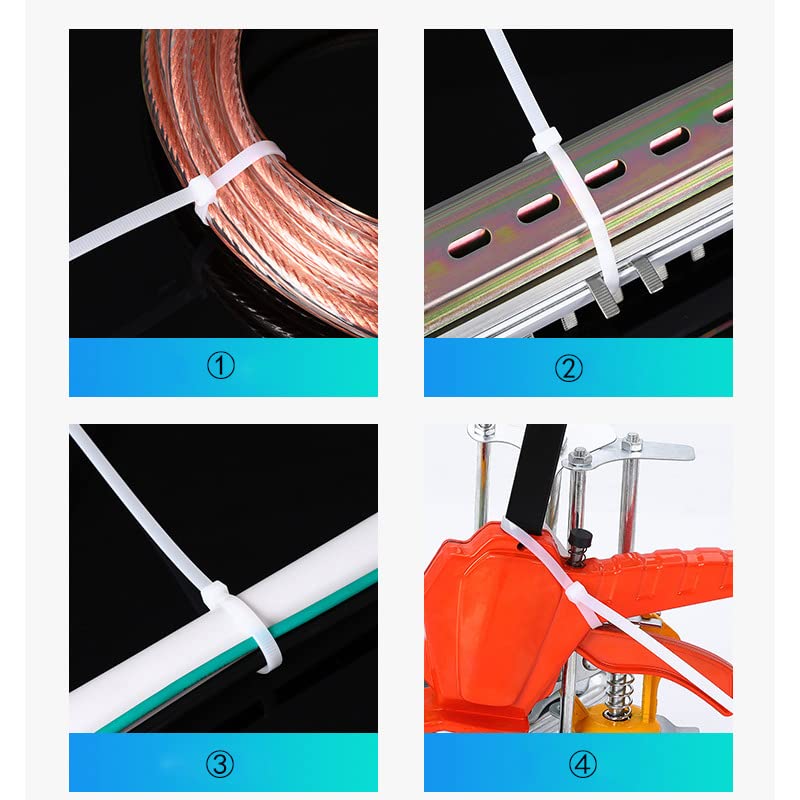 JHXTZ Zip Ties, 100pcs White Zip Ties 8 Inch Heavy Duty, Plastic Ties Small Zipties Cable Tie Wraps, Multi-Purpose Cable Management Ties, Self-Locking Ziptie for Office and Home