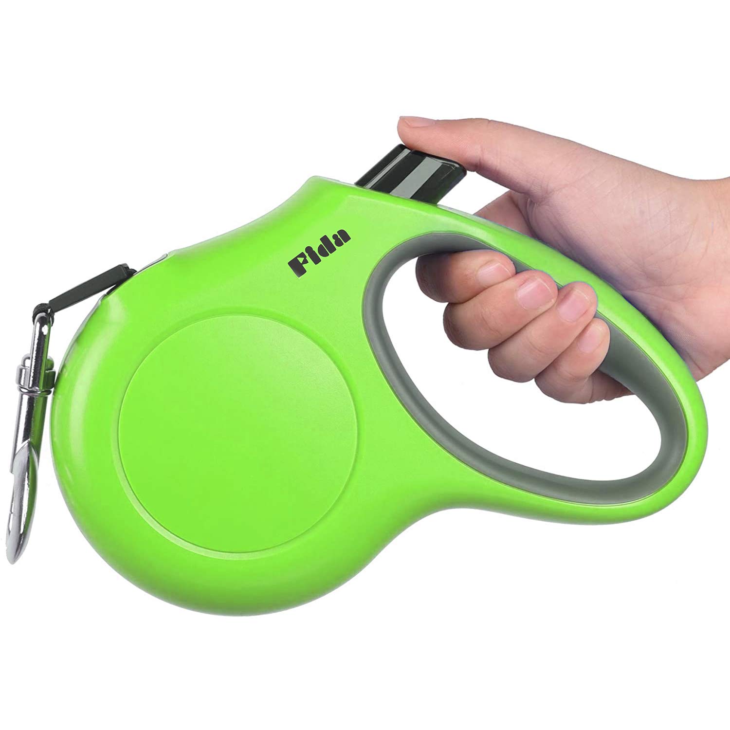 Fida Retractable Dog Leash, 5m Heavy Duty Pet Walking Leash for Large Dog up to 110 lbs, Tangle Free. One-Hand Brake (Large, Green)