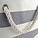 DII Durable Woven Striped Storage Bin Collapsible with Soft Rope Handles Reinforced with Metal Grommets, Large, 17x12x12, Blueberry