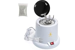 AREMOD Nail Tool Sterilizer High Temperature Nail Salon Cleaner Machine Pot For Lash Tool Manicure Tweezers Scissors(White)