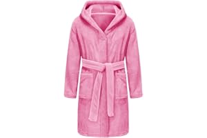 RUOGU Kids Bathrobe, Toddler Hooded Soft Towel Robe for Girls Boys Terry Cloth Robes Sleepwear