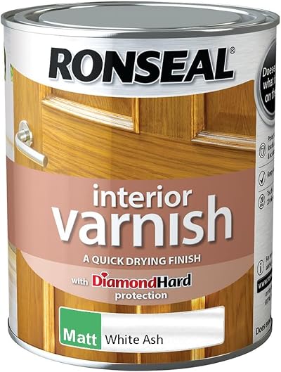 Ronseal Interior Varnish White Ash Matt 750ml Diamond Hard Quick Dry Wood