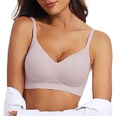 OEAK Womens Wireless Bras Comfortable Push Up Bra No Underwire Bra Full Support Lift Bralette Everyday Seamless Tshirt Bras XL Pink