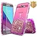 Galaxy J7 Prime Case, J7 Sky Pro /J7 V /J7 Perx/Galaxy Halo w/[Tempered Glass Screen Protector], NageBee Glitter Liquid Quicksand Sparkle Shockproof Cute Case for Samsung Galaxy J7 2017 -Pink/Purple