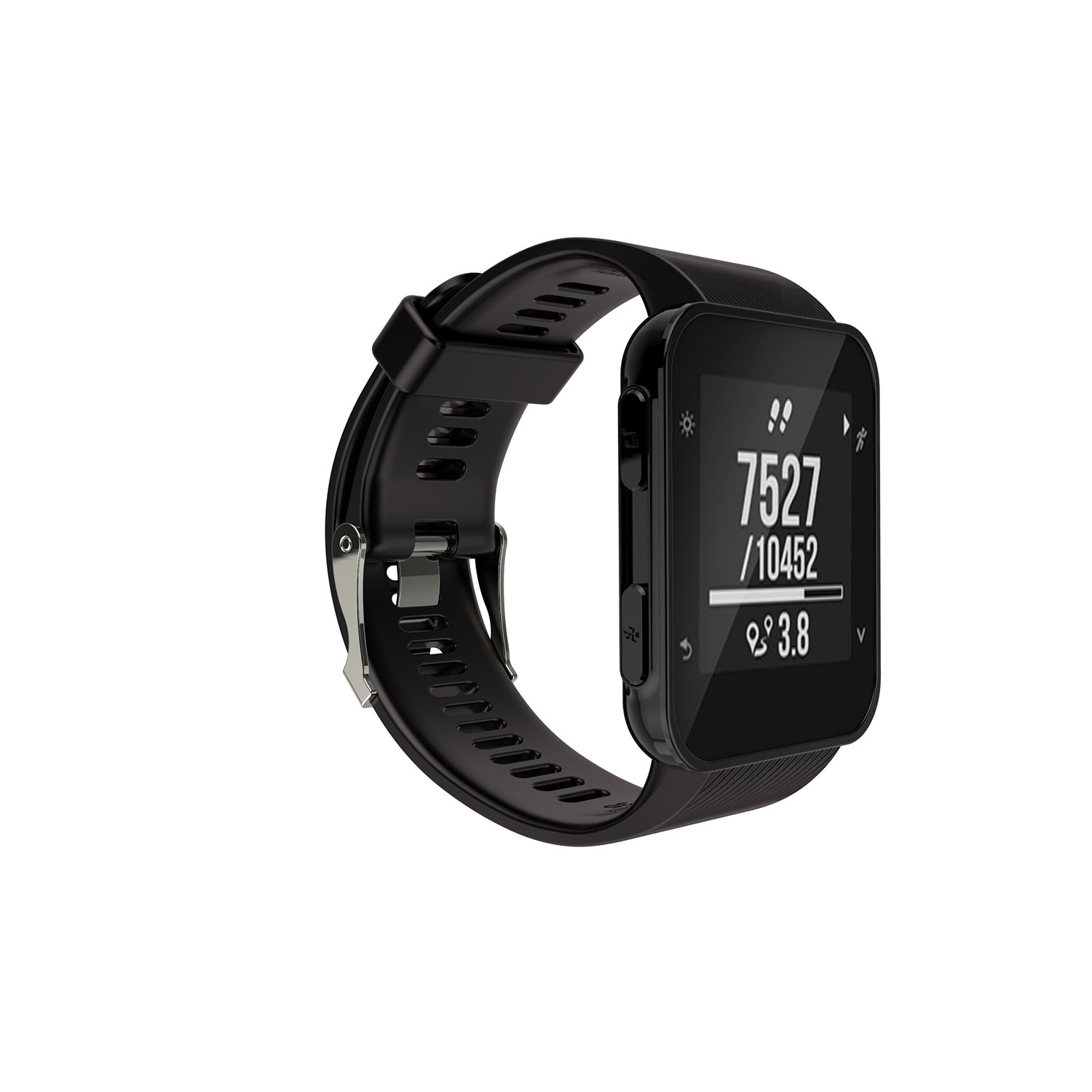 INF Garmin Quickfit Replacement Wristband - 22mm Black Silicone Strap for Forerunner 30/35 & Approach S10, 140+97mm Length, Includes 1 Screwdriver + 4 Screws, Sporty Comfortable Band (Watch Not Includ — image 1