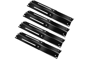 PAAYOX 13.5-25 Inch Universal Adjustable Grill Heat Plates Shields Tents for Charbroil Nexgrill Dyna Glo Uniflame Backyard Chargriller, 4 Pack Porcelain Steel Flavorizer Bars Flame Tamer Burner Covers Plates
