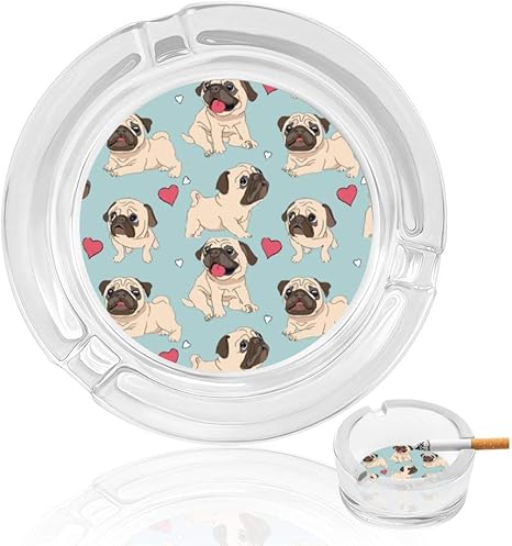 Amazon Co Jp 灰皿 はいざら かわいいパグ Ashtray ガラス製 喫煙具 滑り止めパッド付き インテリア 卓上 おしゃれ 贈り物 丸い ファッション 会議室 コンパクト 耐久性 オフィス ホーム 自宅 テーブル ホーム キッチン