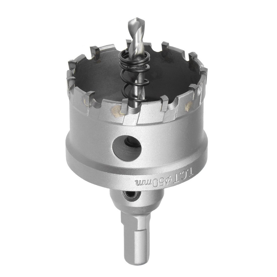 sourcingmap Carbide Hole Saw Drill Bit, 50mm Hole Cutter for Stainless Steel Alloy Cast Iron Copper Metal Sheet, with Limit Step