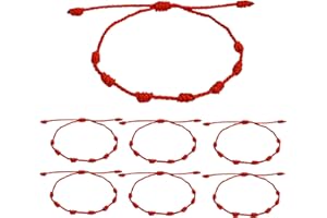 SMLBJUTE Red String Bracelets 7 Knot Red Rope Cord Adjustable Handmade String Luck Bracelet Talisman for Protection Womens Mens