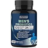 DRFOSTER Probiotics for Men Digestive Health, 120 Billion CFUs Mens Probiotic with Enzymes & Prebiotics & Saw Palmetto & Cranberry for Gut, Prostate & Urinary Tract Health, Shelf Stable, 180 Capsules