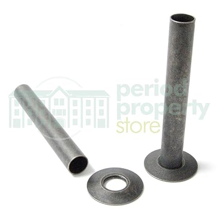 Pipe Shrouds Sleeves Pair For Cast Iron Wall Or Floor Mounted Radiator Pewter