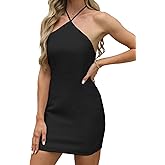 Misng Women's Fashion 2025 Tweed Halter Mini Dress Elegant Cocktail Party Business Banquet Dresses