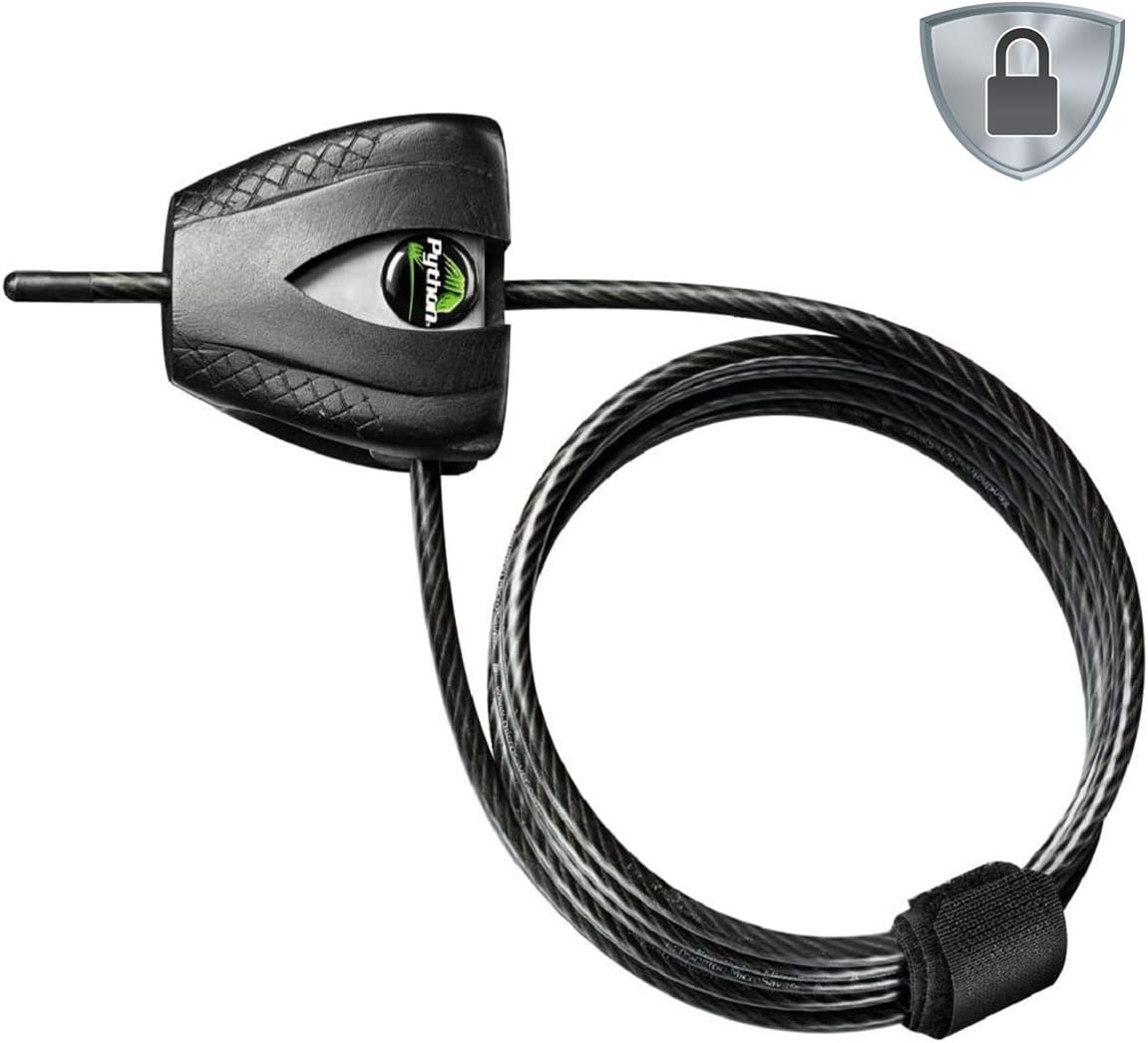 Master Lock 8417DPRO Python Security Cable with Key Lock, Black, 5 mm