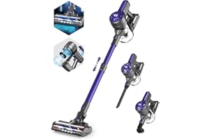 ZOKERVACUUM Vacuum Cleaners for Home, Cordless Vacuum Cleaner with 80000 RPM High-Speed Brushless Motor, 2200mAh Powerful Lithium Batteries, 5 Stages High Efficiency Filtration, Up to 30 Mins Runtime