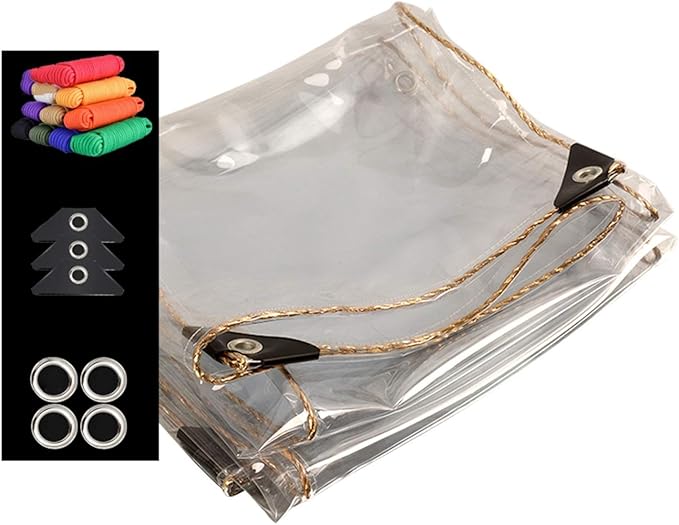 WZNING 450 g/m² Abdeckplane, wasserdicht, robust, transparent