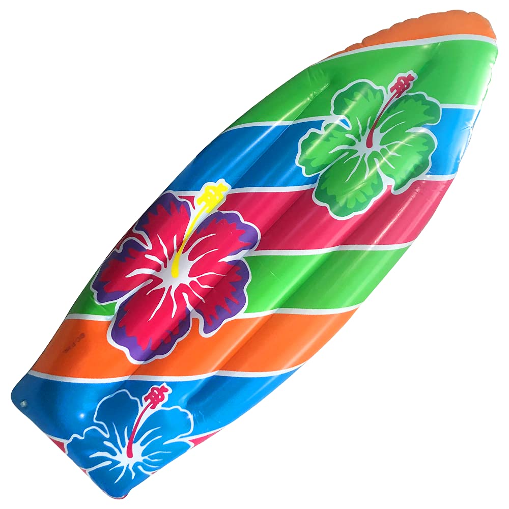 ArtCreativity Luau Surfboard Inflate, Inflatable Surfboard for Beach, Tropical and Luau Party Decorations, Inflatable Pool Toy for Kids and Adults, Beach Party Inflate