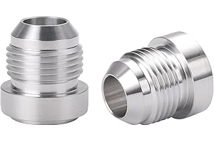 Podavelle 10AN Male Flare Weld On Fitting Bung Adapter for Fuel Oil Hose Tank Aluminum, Pack of 2
