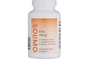 Amazon Brand - Solimo Zinc 30mg, Unflavored, 300 Tablets, Ten Month Supply