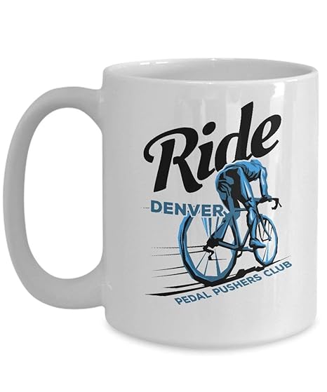 Retro Denver Coffee Mug | Pedal Pushers Bicycle Club Tea Cup ...