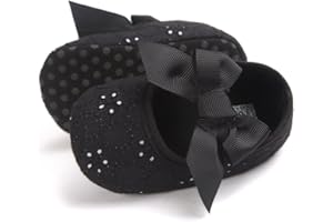 ESTAMICO Baby Girls Princess Bowknot Soft Sole Cloth Crib Shoes Sneaker