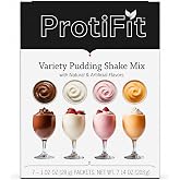 PROTIFIT - High Protein Pudding/Shake Mix, 15g Protein, Low Calorie, Low Fat, Low Carb, Aspartame Free, Idea Protein Compatible, Meal Replacement, 7 Servings Per Box (Variety Pack)