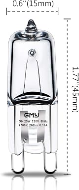 GMY G9 Halogen Oven Bulb 25W 230V 300C 4 Pack Neff Smeg Bosch Zanussi view 7