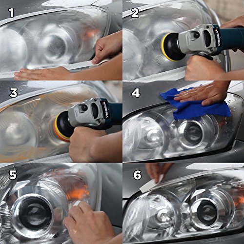 Visbella DIY Vehicle Headlight Restoration Kit, Heavy Duty Drill Based, Ultimate Headlight