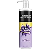 John Frieda Violet Crush Purple Conditioner, Purple Conditioner for Blonde Hair, Crushed Violet Pigments Neutralize Brassy Tones for Cooler, Brighter Blonde, 16 FL OZ (475ml)