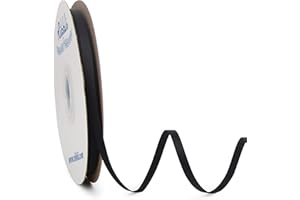 Ribbli Black Grosgrain Ribbon, 1/4 inches x Continuous 50 Yards, Use for Bows DIY Hair Accessories,Gift Wrapping, Craft and Sewing