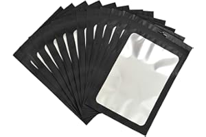 EONJOE 100pcs Resealable Mylar Packaging Bags Small Business Supplies Candy Sample Freshie Jewelry Bracelet Zipper Zip Package Pouch Bag