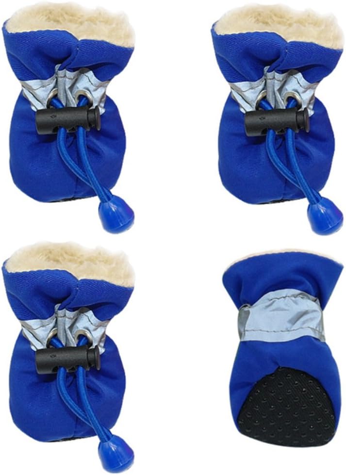4pcs Pet Dog Anti-Slip Rain Snow Boots Footwear Puppy Cats Thick Warm Socks