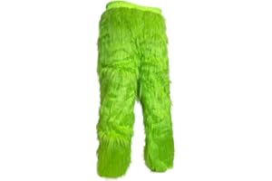 casapre Christmas Green Furry Adult Pants Funny Cosplay Costume Props Santa Costume Green Pants For Adult