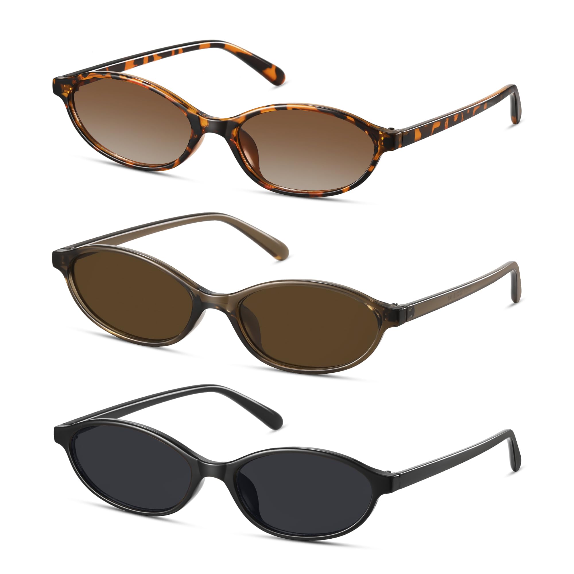 Photo 1 of **LEOPARD SHEELS GLASSES ONLY** Colrea Retro Oval Cat Eye Sunglasses for Women 90s Retro Trendy 2025 Lightweight with UV400 Protection 3 Pack CL009