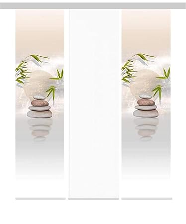 heimtexshop24 Flächenvorhänge Schiebegardinen, 3-4-5-6 Set zur Auswahl, Digitaldruck, Lasergeschnitten, 60cm x 245cm, incl Pa