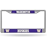 NCAA Rico Industries Washington Huskies 12" x 6" Silver Chrome Frame 12" x 6" Chrome Frame - Car/Truck/SUV Automobile Accessory
