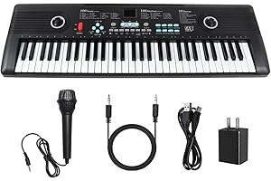 MIZAYI 61 Key Keyboard Piano with Built-in Speaker and Microphone, Portable Electronic Digital Piano for Beginners, Perfect Musical Starter Instrument, Ideal Gift for Aspiring Musicians