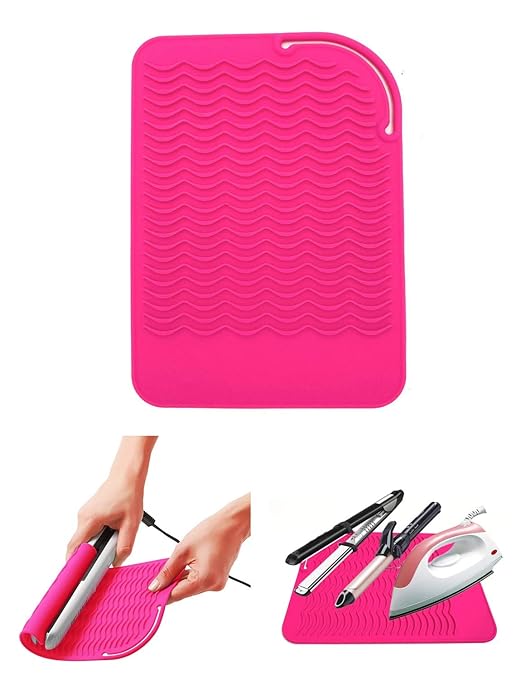 Curling Iron Holder, Heat Resistant Silicone Mat, Portable
