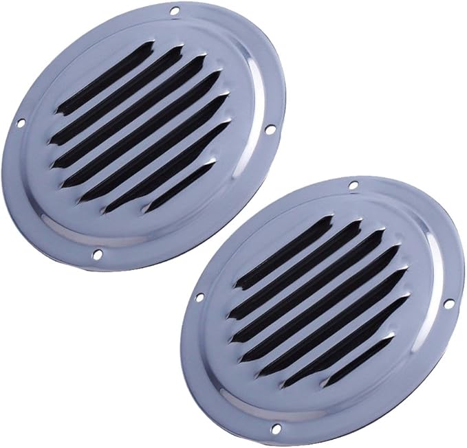 Gimiton 4" Round Louvered Vent, Marine Boat Vent?Stainless Steel