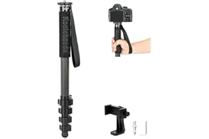 Koolehaoda 65" Camera Monopod Stand, Carbon Fiber Photography Monopod Portable Travel Unipod Stick Pole for Camera & Smartpho