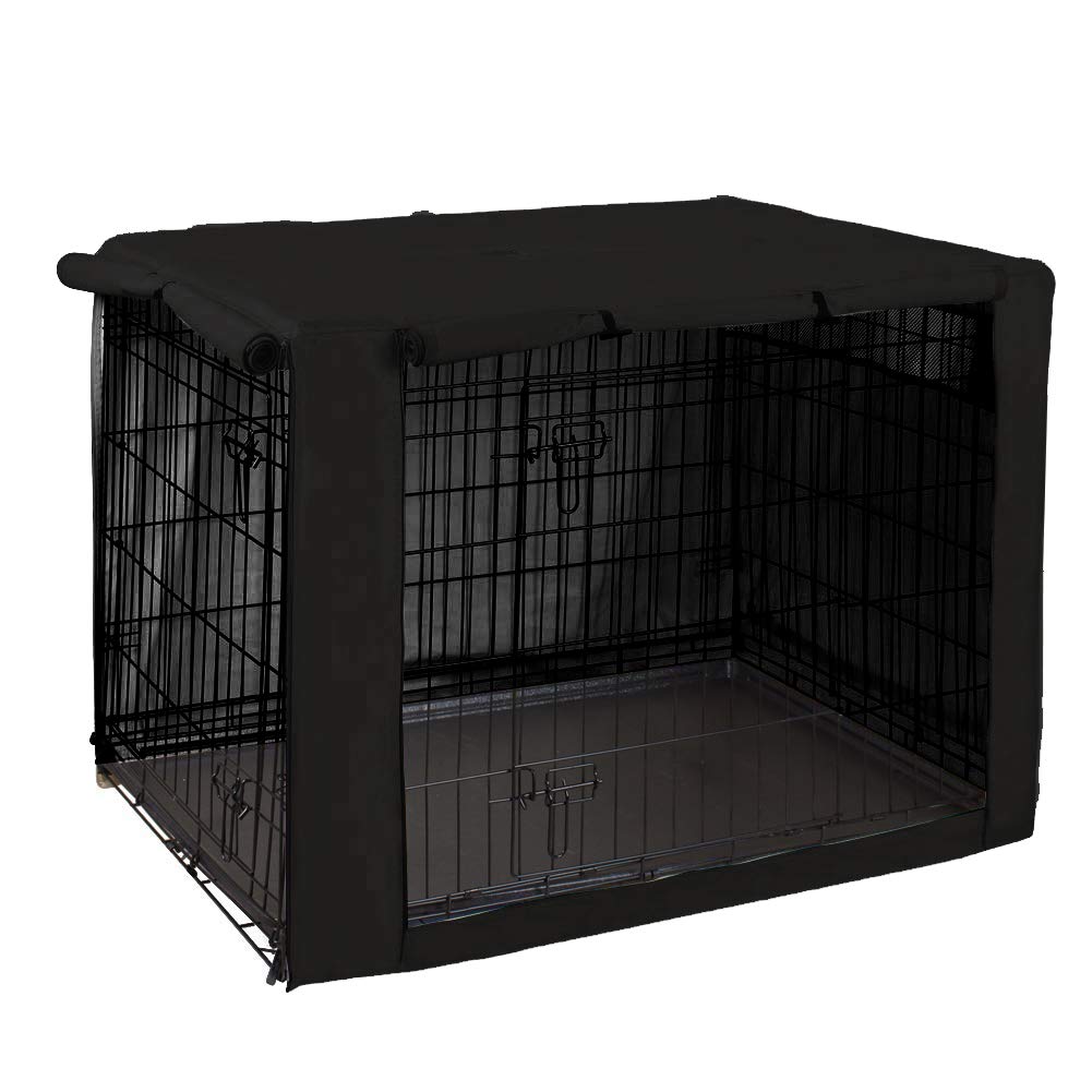 Dog Crate Cover for Wire Crates, Cage, Heavy Duty Waterproof Windproof Pet Kennel Cover Indoor Outdoor Protection - Cover only - Black - S 0722