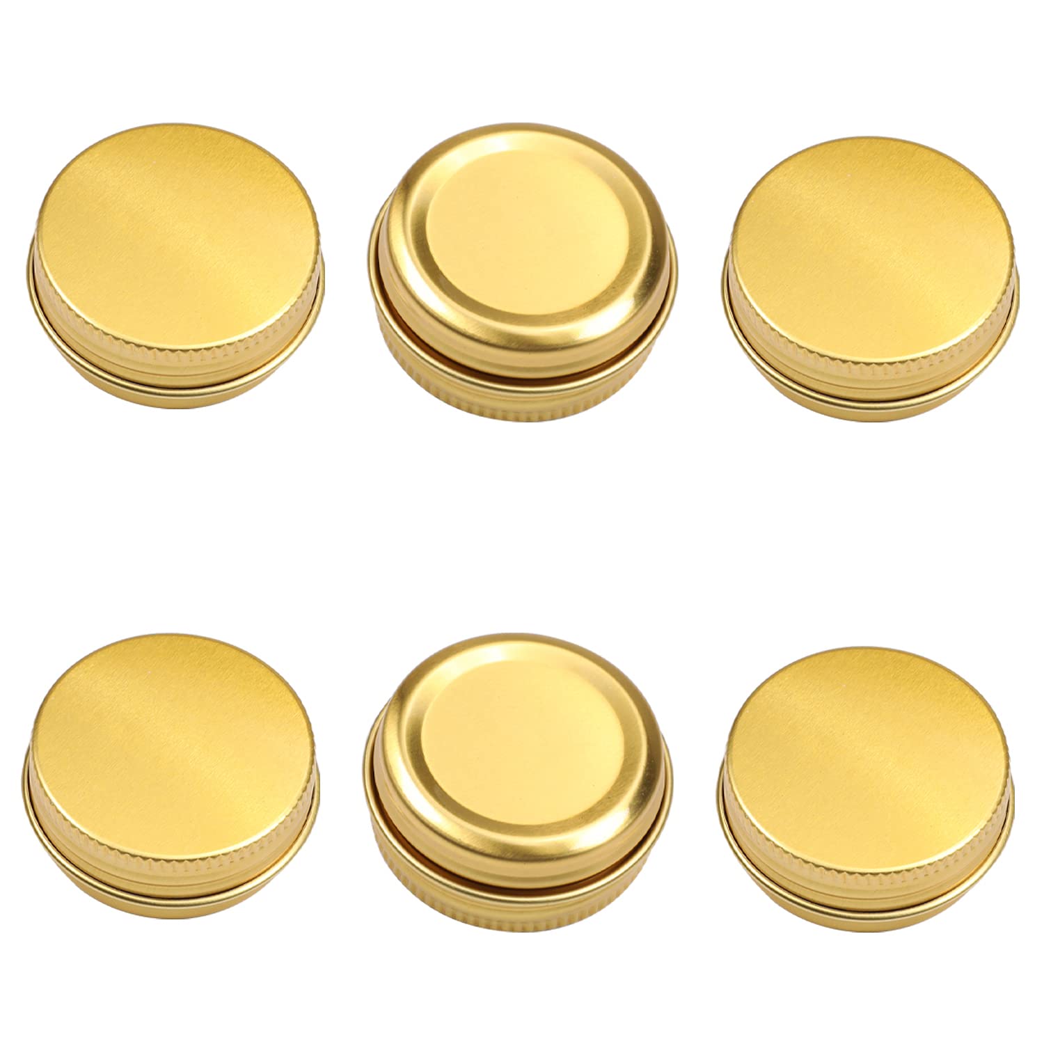 Othmro 6pcs Aluminium Tin Jars, 0.5oz Small Containers Tins with Screw Lids, Empty Can Travel Tins for Candles, Cosmetic, Soap Gloden (15ml/0.5oz)