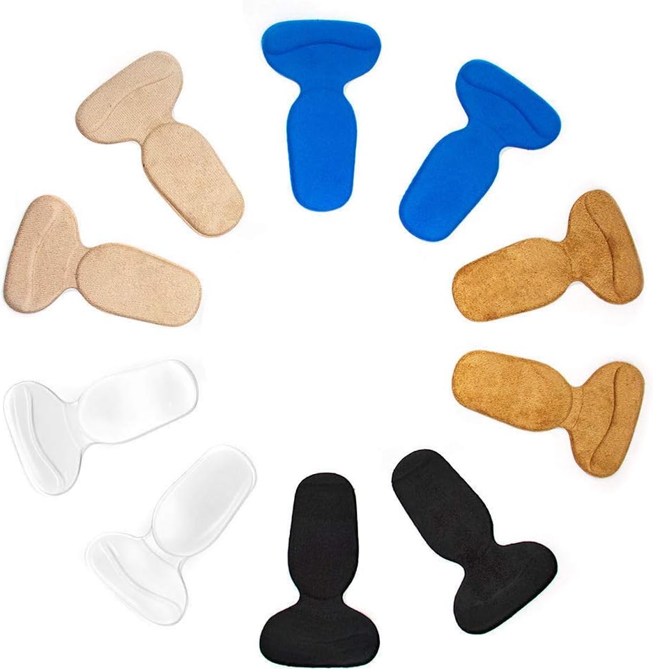 5 Pairs Heel Cushion Inserts, Heel Gripsfor Women Flat Loose Shoes or High Heel, Ideal Shoe Pads to Prevent Heel Slipping, Rubbing, Blisters, Foot Pain(Multiple Colors)
