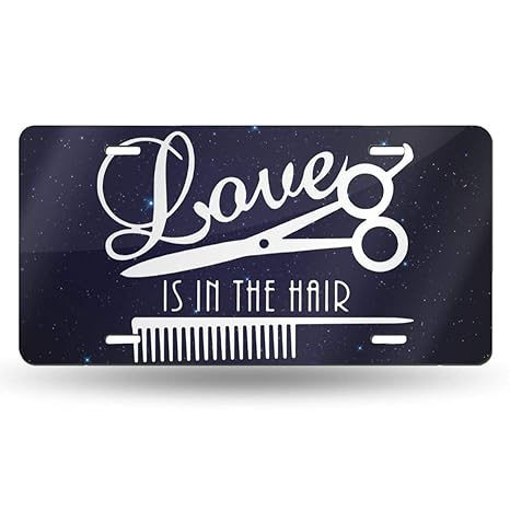 Amazon Com Yaoqin88 Love Is In The Hair Stylist Car Tag