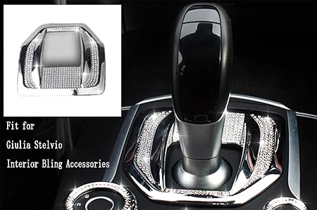 Amazon Hailwh Alfa Romeo用 自動車内装改造 キラキラメタルアクセサリー Giulia Stelvio 自動車内装ラインストーンアップリケ レディース キラキラアクセサリー Shift Lever Cover 1pc シルバー Arfnsxz001 ダッシュボードマット 車 バイク