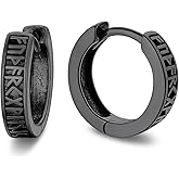 Bandmax 925 Sterling Silver Black Huggie Hoop Earrings 10mm Small Ear Hoops Hypoallergenic Silver Cartilage Piercing Jewelry Gift for Women Men