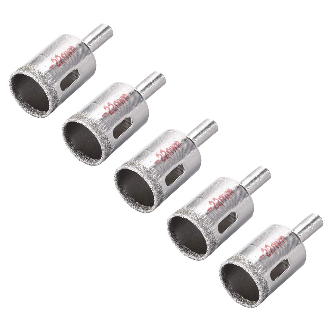 sourcing map 22mm Diamond Drill Bits Hole Saws for Glass Tile Porcelain Marble Ceramic Bottles Pots Brick Pack of 5